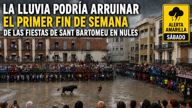 La lluvia podría arruinar el primer fin de semana de las fiestas de Sant Bartomeu en Nules
