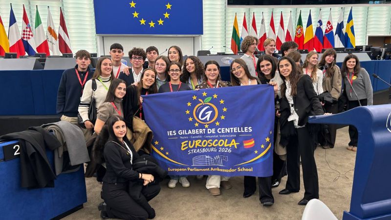22 alumnos del IES Gilabert de Centelles llevan la voz de Nules al Parlamento Europeo en Estrasburgo